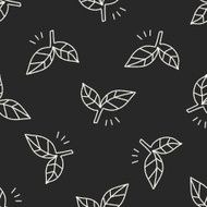 leaf doodle drawing seamless pattern background N2