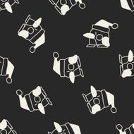 penguin doodle drawing seamless pattern background N2