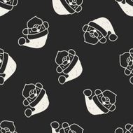 Santa Claus doodle drawing seamless pattern background N2