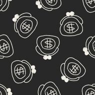 purse doodle drawing seamless pattern background N2