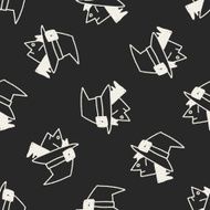 witch doodle drawing seamless pattern background N2