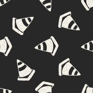 Triangular cone doodle drawing seamless pattern background N2