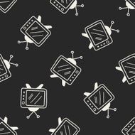 DoodleTV seamless pattern background N2