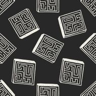 Doodle Maze seamless pattern background N2