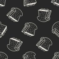Doodle Toast seamless pattern background N2