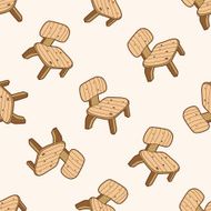 furniture theme chair sofa cartoon seamless pattern background N4