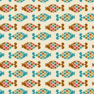 Seamless decorative pattern with ornamental fishes