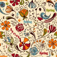 Vector seamless spring pattern