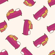 furniture theme table desk cartoon seamless pattern background N2