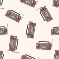 radio cartoon seamless pattern background N39