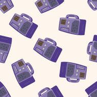radio cartoon seamless pattern background N40