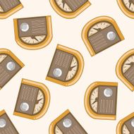 radio cartoon seamless pattern background N43