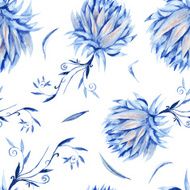 Indigo Floral Watercolor Pattern