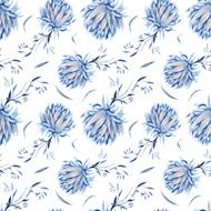 Indigo Floral Watercolor Pattern N2