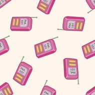 radio cartoon seamless pattern background N45