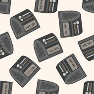 radio cartoon seamless pattern background N46