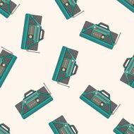 radio cartoon seamless pattern background N47
