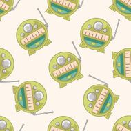 radio cartoon seamless pattern background N48