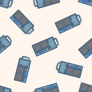 radio cartoon seamless pattern background N49