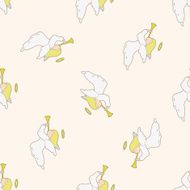 angel cartoon seamless pattern background N54