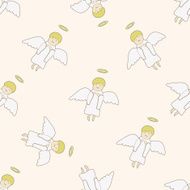 angel cartoon seamless pattern background N55