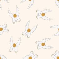 angel cartoon seamless pattern background N56