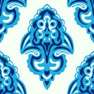 Blue Seamless abstract tiled damask pattern N2