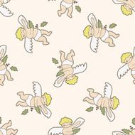 angel cartoon seamless pattern background N59
