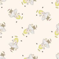 angel cartoon seamless pattern background N60