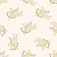 angel cartoon seamless pattern background N61