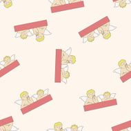 angel cartoon seamless pattern background N62