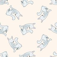 animal fox cartoon seamless pattern background N3