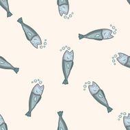 animal fish cartoon seamless pattern background