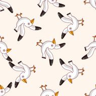 bird cartoon seamless pattern background N28