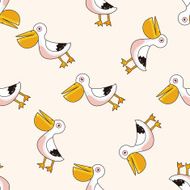 bird cartoon seamless pattern background N30