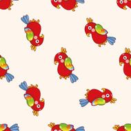 bird parrot cartoon seamless pattern background