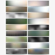 Abstract hexagonal headers set blurred design vector web banners collection N4