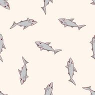 shark cartoon seamless pattern background N2