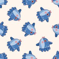 fish cartoon seamless pattern background N27