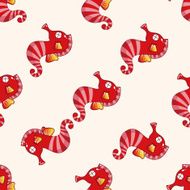 Hippocampus cartoon seamless pattern background