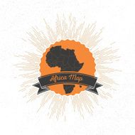 Africa map with vintage style star burst retro element for N2