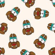 basketball player cartoon seamless pattern background N14