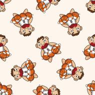 basketball player cartoon seamless pattern background N16