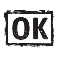 Black vector grunge stamp OK