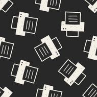 Doodle printer seamless pattern background N2
