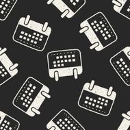 Doodle Calendar seamless pattern background N2