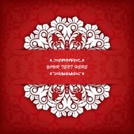 Abstract vector circle floral ornamental border Lace pattern design White N22