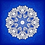 Abstract vector circle floral ornamental border Lace pattern design White N25