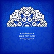 Abstract vector circle floral ornamental border Lace pattern design White N26