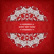 Abstract vector circle floral ornamental border Lace pattern design White N31